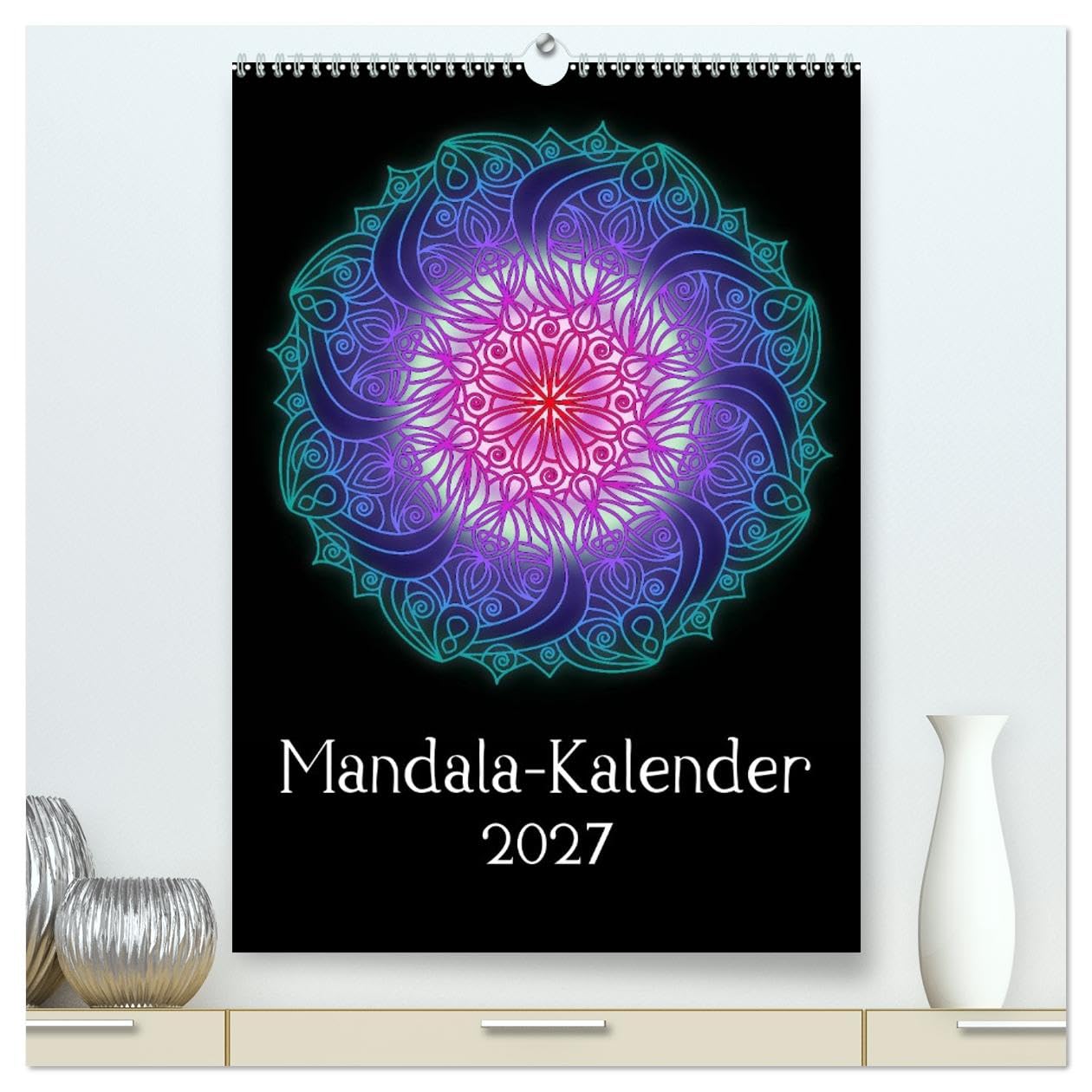 CALVENDO - Mandala-Kalender 2027 (hochwertiger Premium Wandkalender 2027 DIN A2 hoch), Kunstdruck in Hochglanz: Genießen Sie jeden Monat ein außergewöhnliches Kraftbild in Form eines Mandalas.