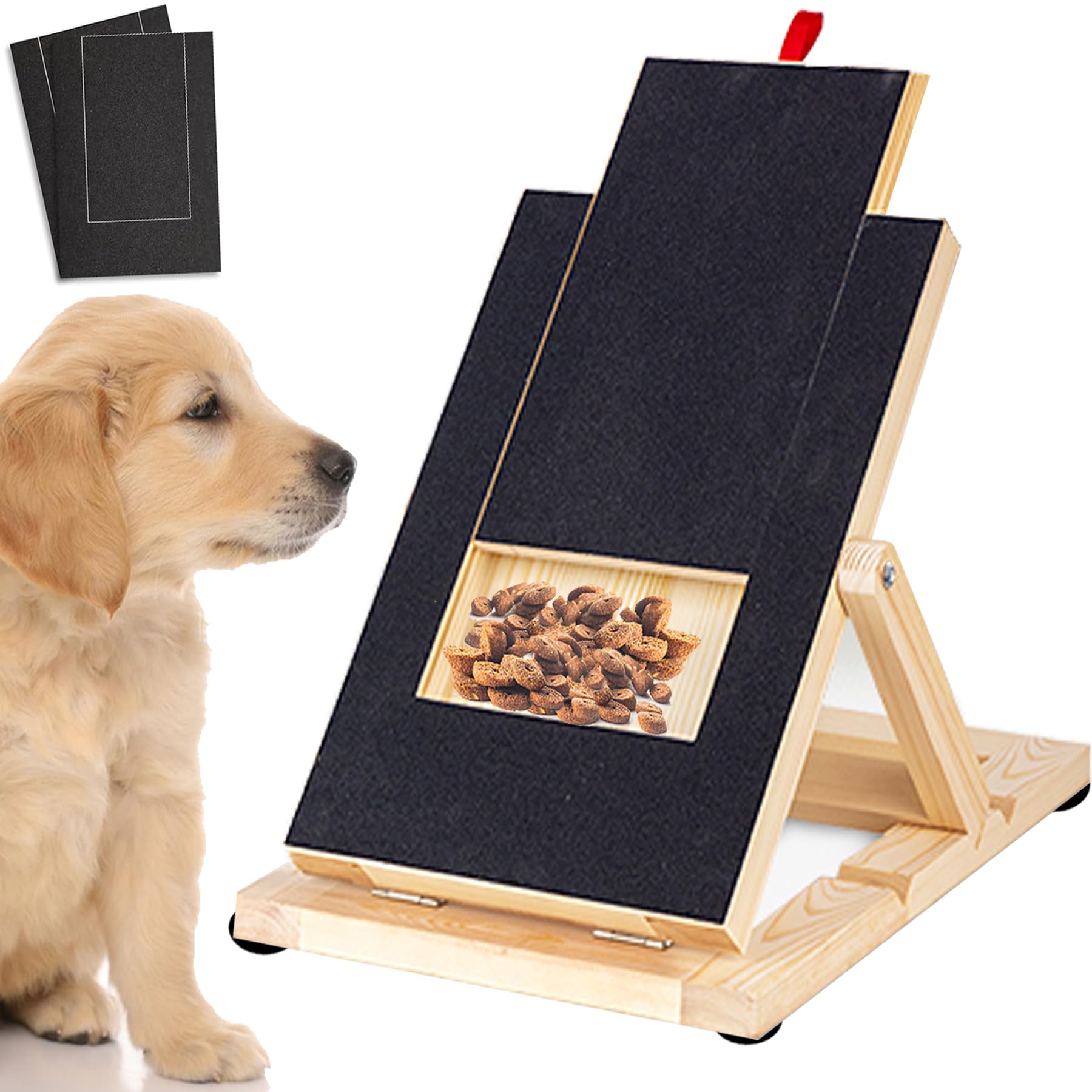 Dog Nail Scratch Board with Dog Treat Drawer,Dog Scratch Pad for Nails Stress-Free Nail Trimming Tool Extra Sandpapers,Alternative to Dog Nail Clippers&Grinders for Puppies Small Medium Large Dogs