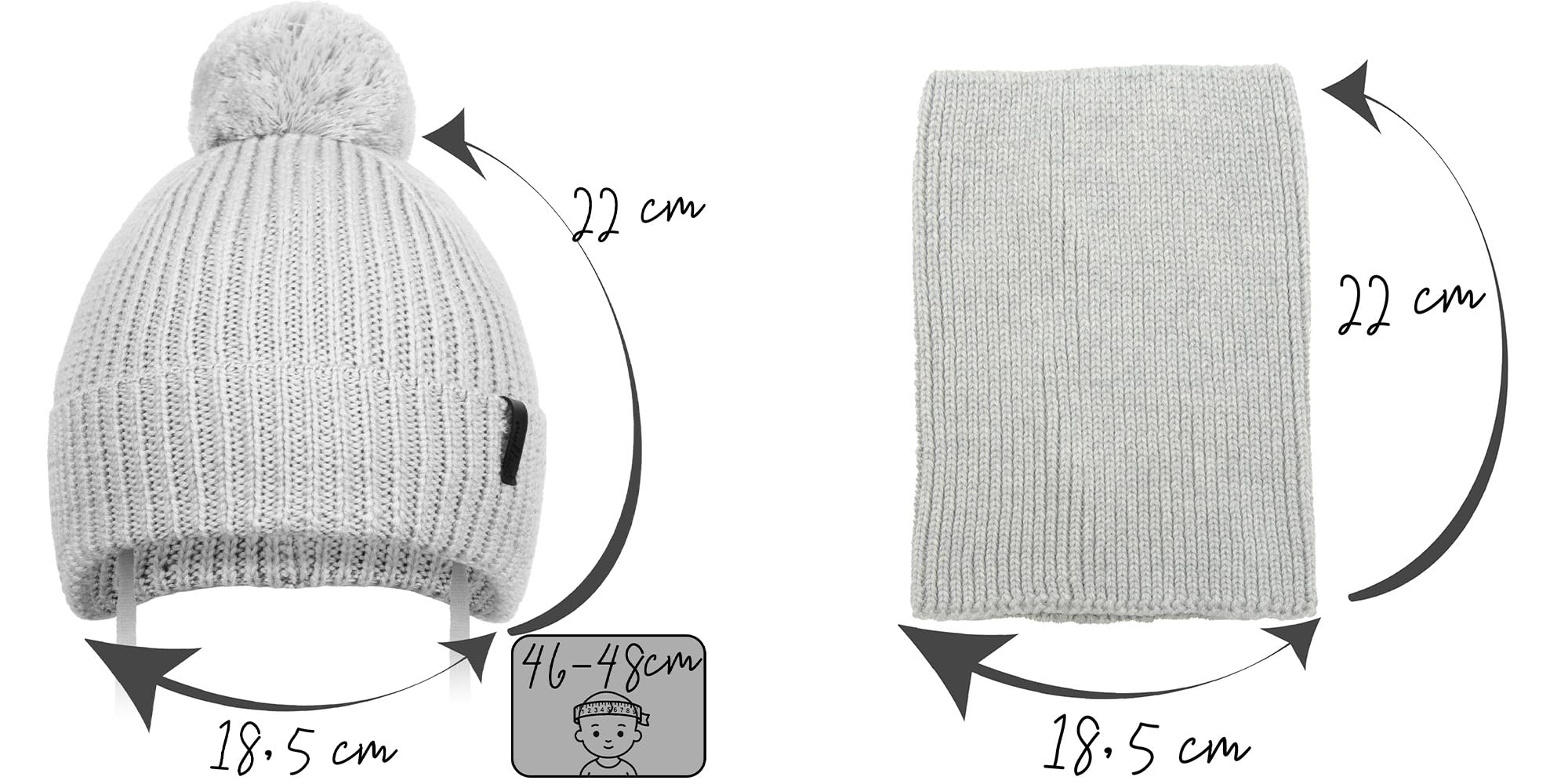 molti Winter Mütze mit Bommel und Rundschal für Kinder Beanie (12-24m), Schal (1-5 Jahre) aus 100% extrafeiner Merinowolle – warmes und weiches Strickset, OEKO-TEX® zertifiziert