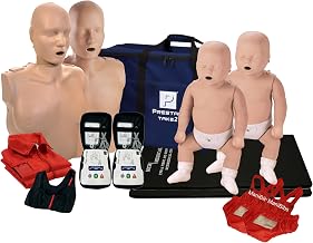 MCR Medical CPR Manikin/AED Training Kit, 2 Adult/2 Infant, Dark Tone