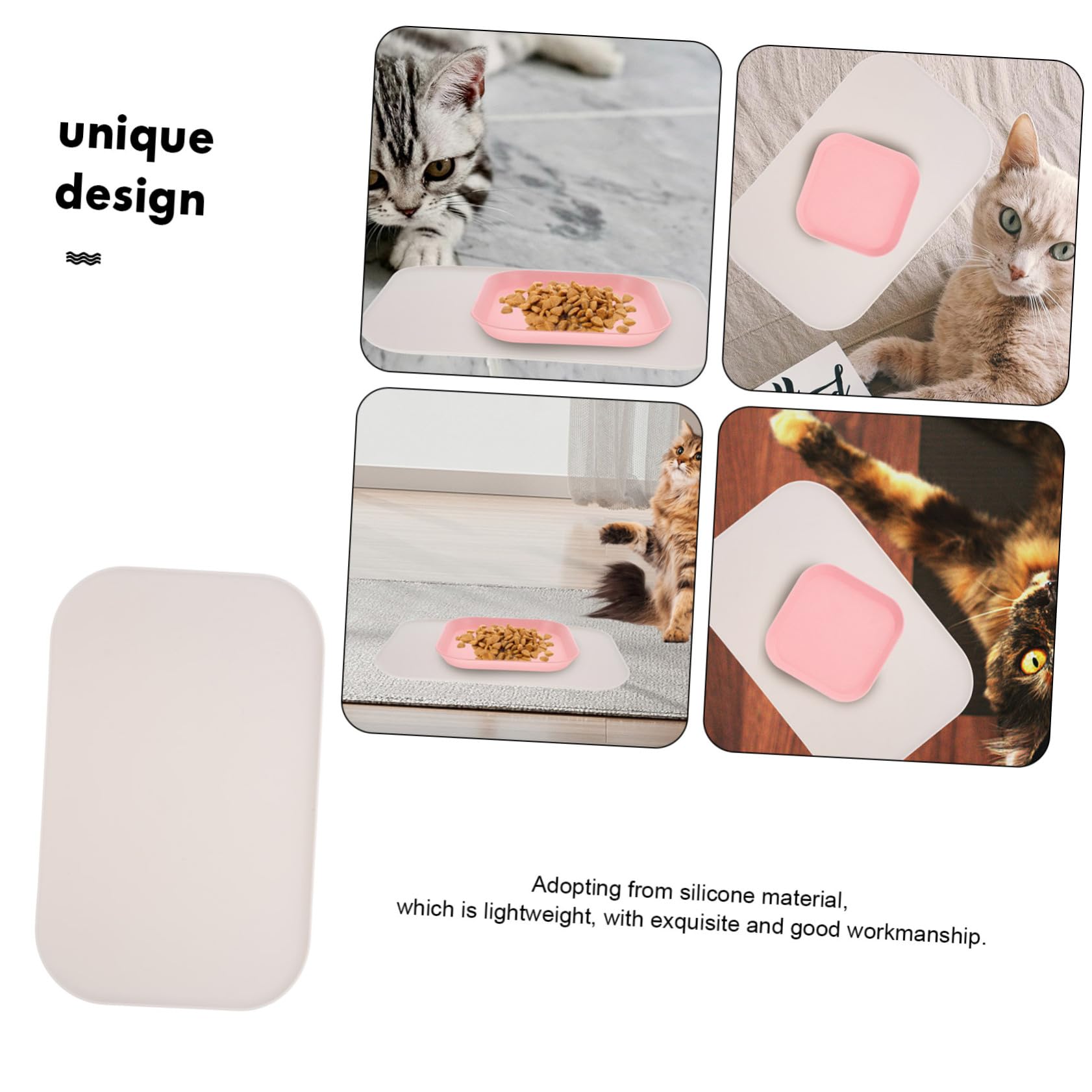 Supvox 4stücke Pet Feeding Mat Mit Erhöhtem Wasserdichtem Praktische Futtermatte Für Katzen Und Hunde Für Fressnäpfe Leicht Zu Reinigen Kleine