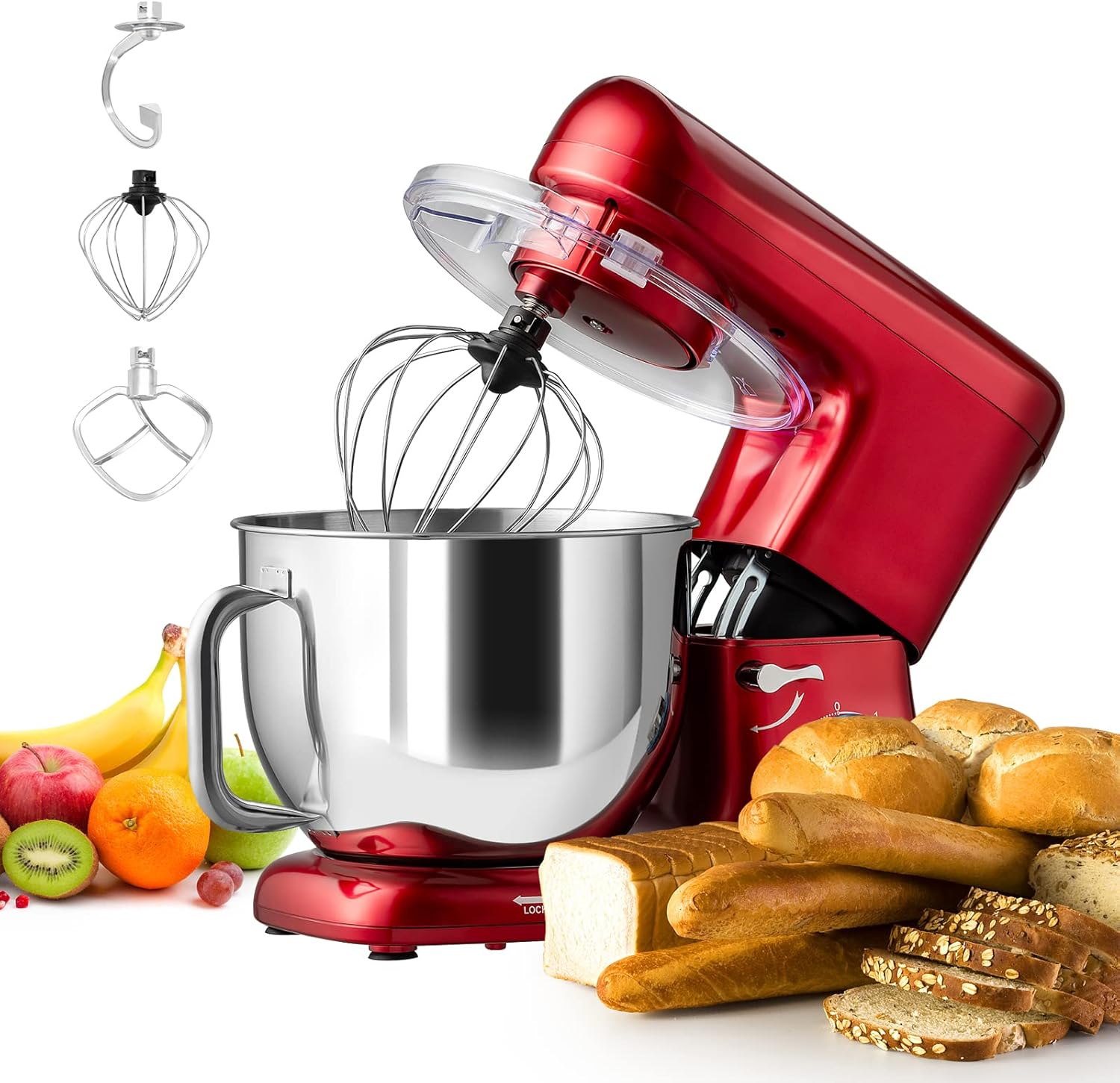 GiantexUK Stand Mixer, 7L Food Mixers with Dough Hook, Beater and ...