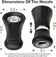 Vista 6 de SPECILITE Manguera de jardín de 3/4" 25 pies con boquilla de alto flujo, manguera de agua de goma híbrida flexible resistente para exteriores