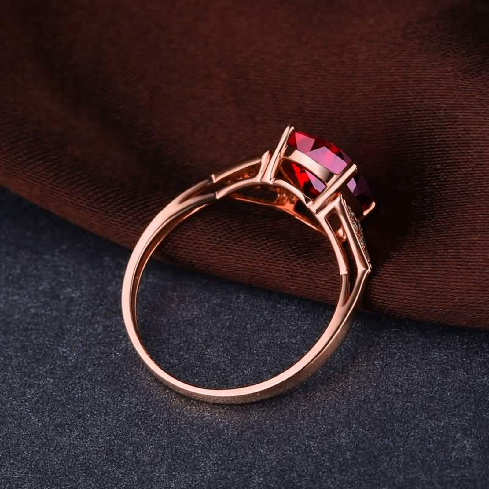 Beydodo Obrączki ślubne z różowego złota 750 0,57 ct rubin z diamentem pierścionek zaręczynowy różowe złoto pierścionek ślubny e różowe złoto, 57 (18.1), colore: różowy (Rosegold), cod. TLLWGZ1342