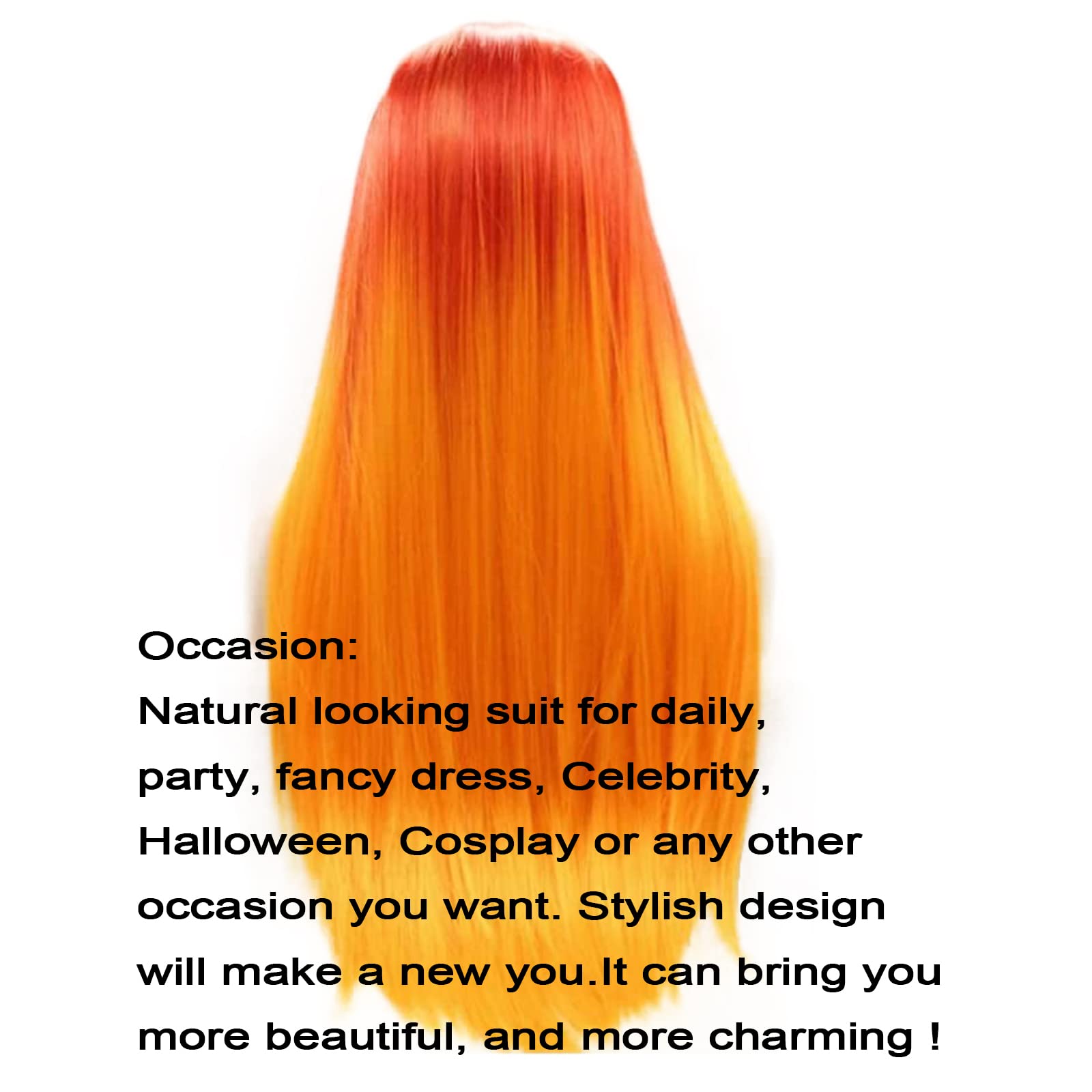 Red Orange LaceFront Wig 22-24inches!! Ginger Orange Body Wave 13x4 Lace Front Wigs Human Hair 13x6  main image 2