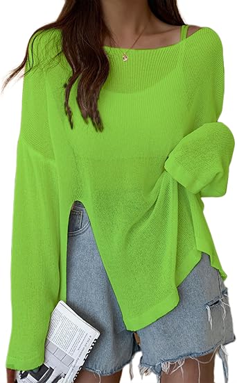 Bsubseach Crochet Cover Ups for Swimwear Women Sheer Mesh Beach Tops
