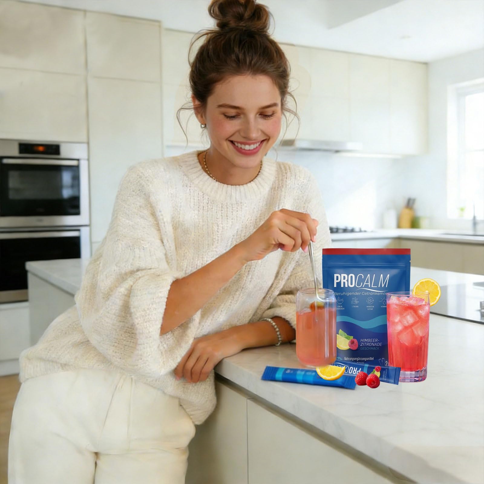 Procalm Cortisol Cocktail Pulver, 20 Stück Cortisol Senken Pulver zum Abnehmen, Cortisol Balance Getränkemix, Konzentration Steigern, Entspannt Bleiben & Stress Natürlich Reduzieren (1)
