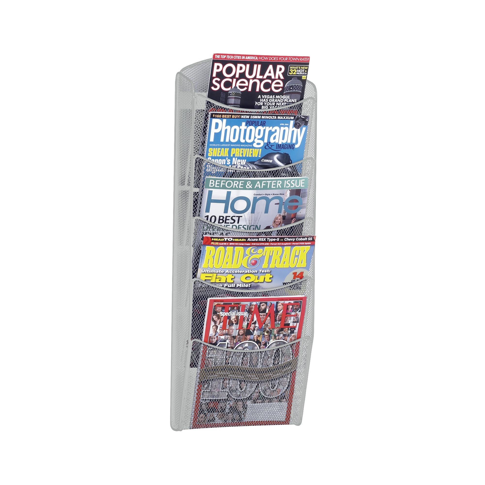 Safco Products Silver 5 Pocket Magazine Rack- Durable Steel Construction, Clutter-Free Wall Mount Display, 5 lbs Weight Capacity- 28" x 10.3" x 3.5-image-27