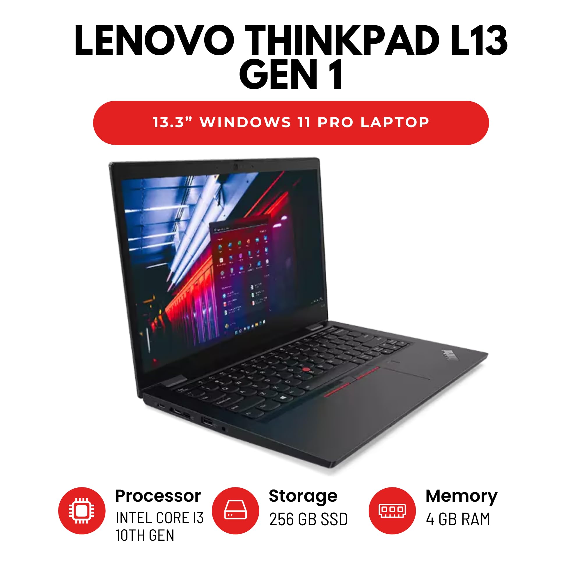 Lenovo ThinkPad L13 Gen 1 13.3” Laptop – Intel Core i3 10th Gen