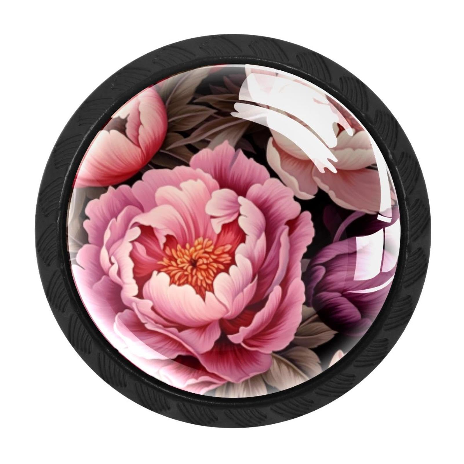 CHENZZZZ 4 Pack Peony Drawer Knob Cabinet Hardware