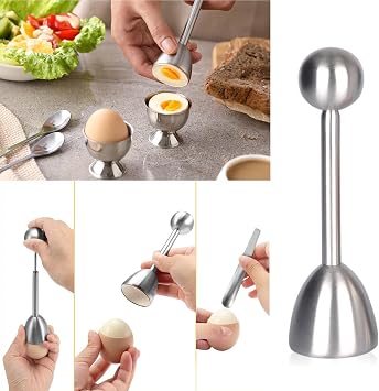 Stainless Steel Eggshell Top Cutter - Soft & Hard Boiled Egg Topper, Poached Egg Shell Remover