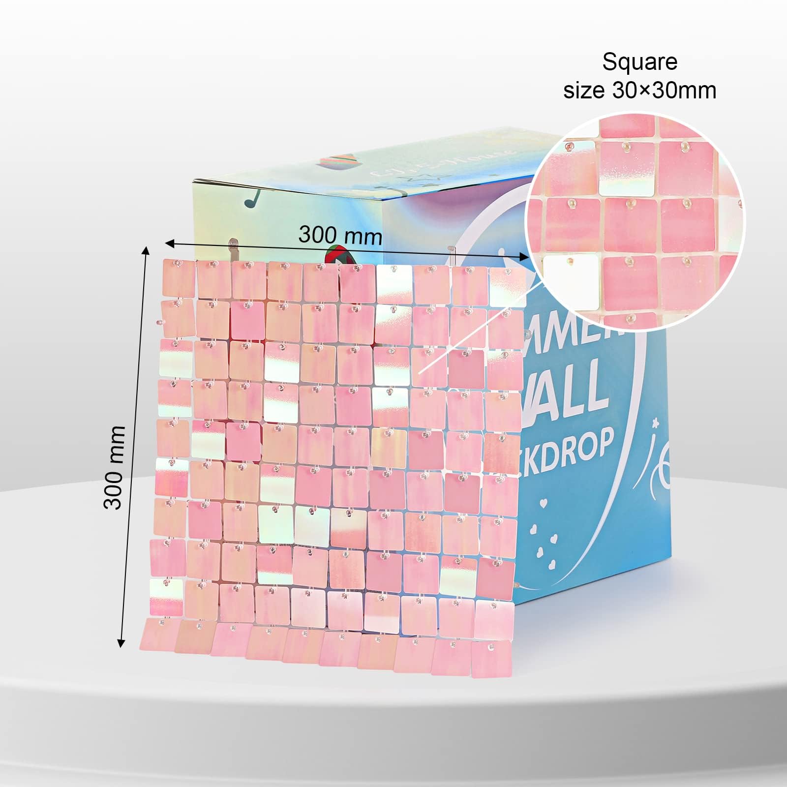 Schimmernde Pailletten-Wandpaneele – 12 Stück, 30,5x30,5 Cm, Für Hochzeit & Party-Deko