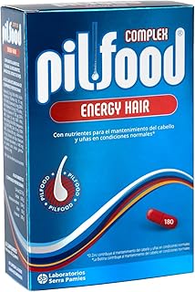 Pilfood Energy Tratamiento Anticaída Intensa de Pelo con Biotina, Zinc y Vitaminas Esenciales - 180 Comprimidos 3 mes - Vitaminas para el Cabello y Tratamiento Anticaida Cabello Mujer y Hombre