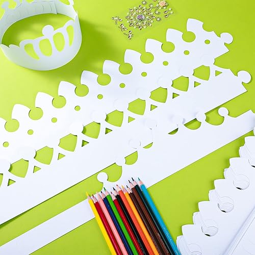 Miniatura 4 de 200 coronas de papel blanco para fiestas de cumpleaños para niños, decoraciones de sombreros de fiesta de cumpleaños, suministros de fiesta de baby