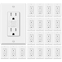 Vista 10 de ELECTECK Tomas GFCI de 15 amperios, resistentes a manipulaciones, receptáculos GFI de autoprueba con indicador LED, interruptor de circuito de falla