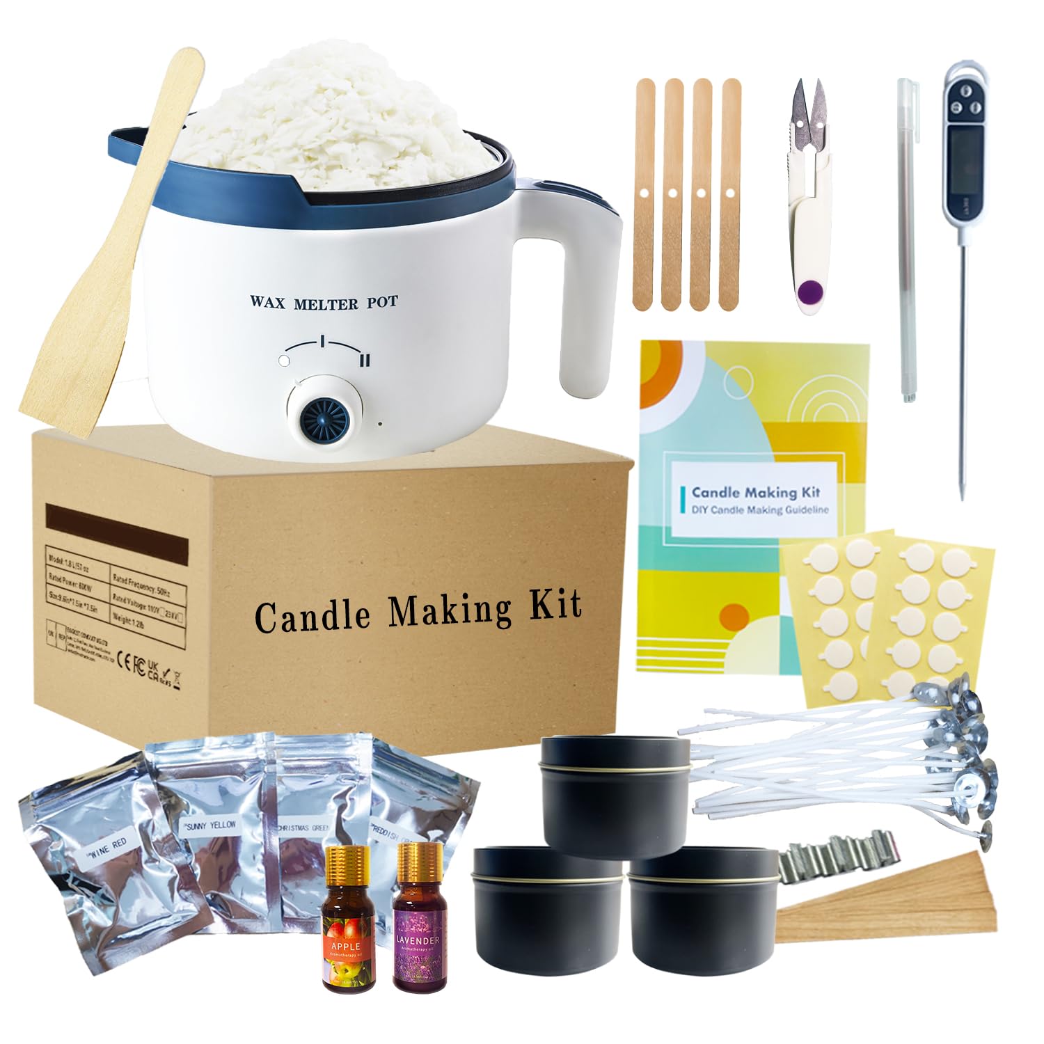 Kit per la creazione di candele per adulti, fai da te per la creazione di candele con scaldino digitale