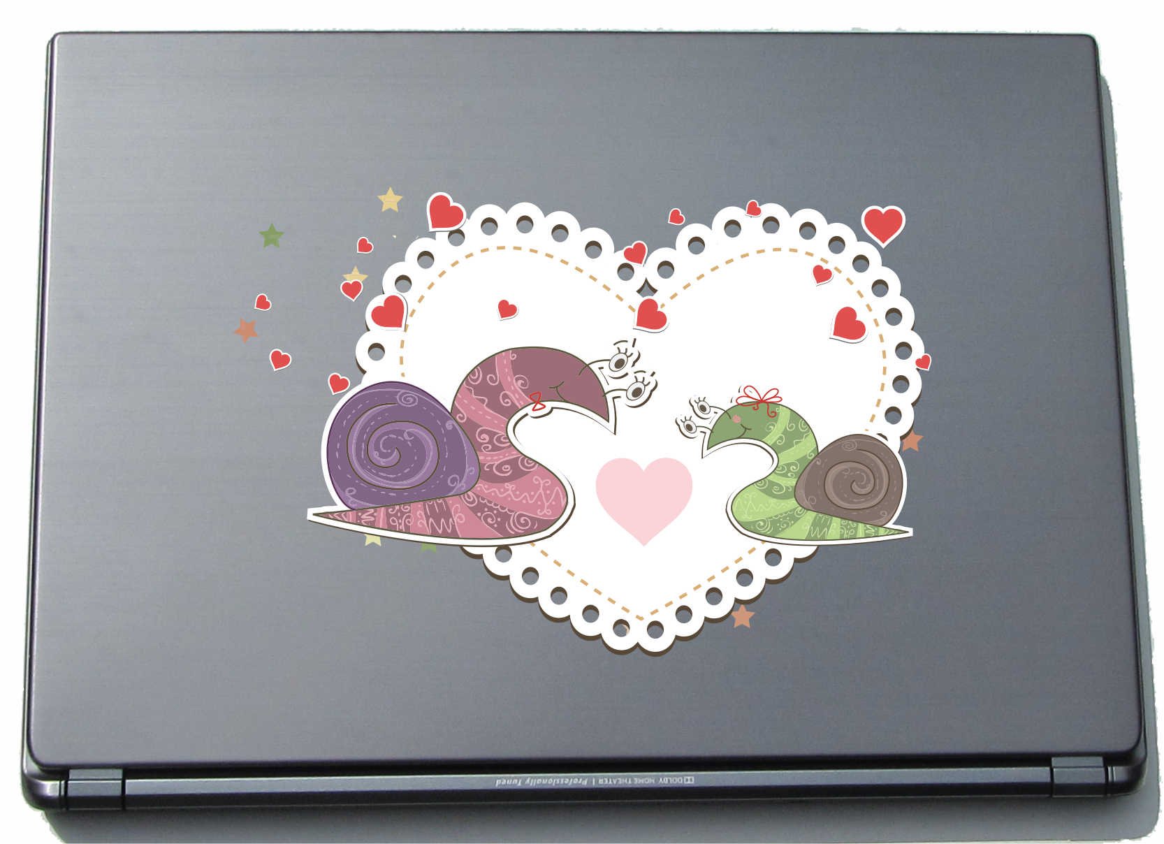 Pinkelephant lovely022 210 mm Sweet Heart - Love Snails Sticker Skin for Laptop