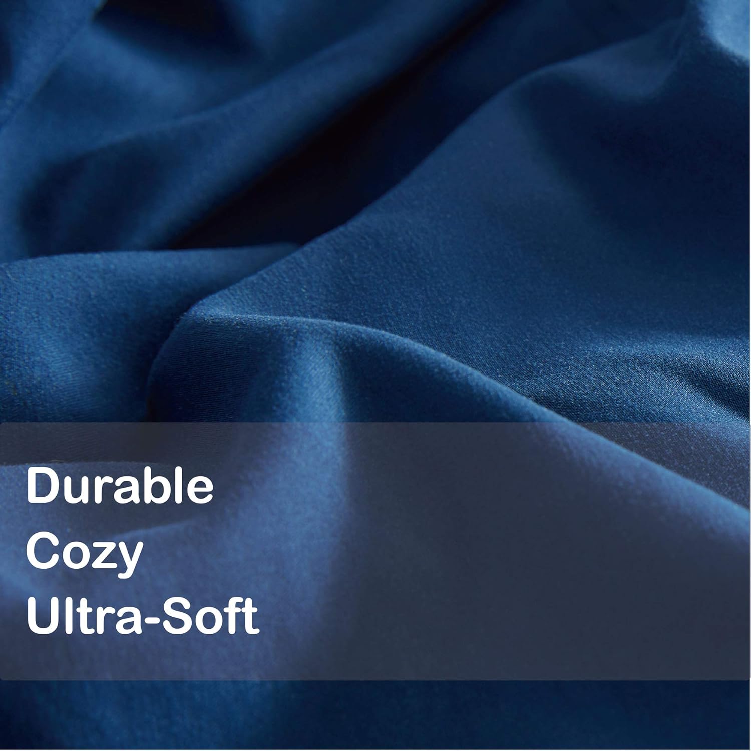 SLEEP ZONE Queen Sheet Set - Hotel Luxury 1800 Bedding Sheets & Pillowcases - Extra Soft Cooling Bed Sheets Deep Pocket 16 inches - Wrinkle, Fade, Stain Resistant 4 PC (Navy Blue, Queen) : Home & Kitchen