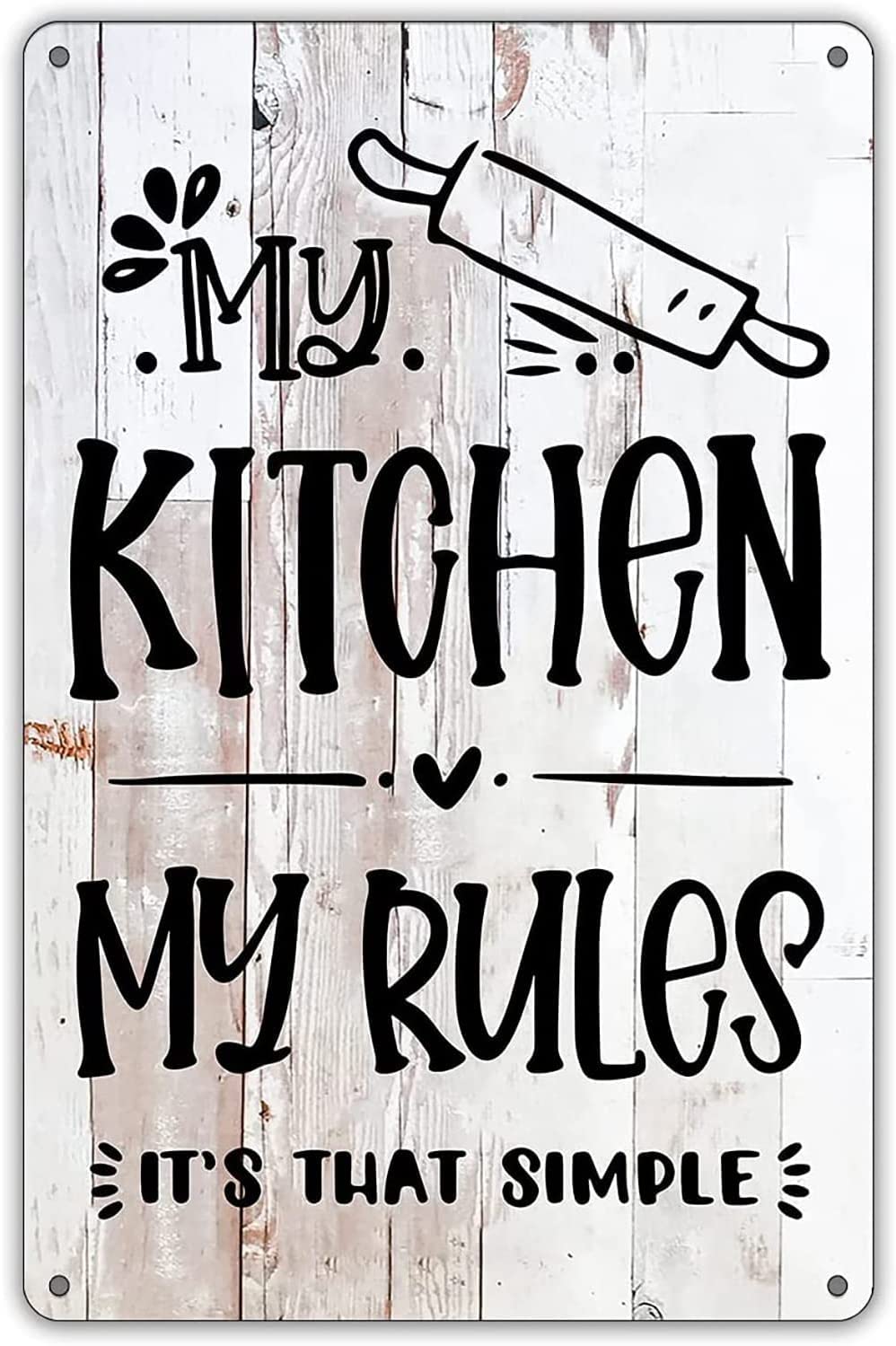 My Kitchen My Rules Tin Sign Vintage Style Tin Sign Home Kitchen Restaurant Cafe Art Metal Sign Retro Gift Sign 6x8 Inch