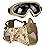 AOUTACC Airsoft Protective Gear Set, Half Face Mesh Mask with Ear Protection and Tactical Goggles for Adult Men Women BBS Paintball Shooting CS Survival Games Cosplay (DD)
