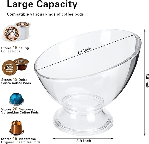 Miniatura 2 de MOLFUJ Soporte para cápsulas de café, plástico transparente para tazas K, soportes para cápsulas de café expreso para mostrador pequeño,