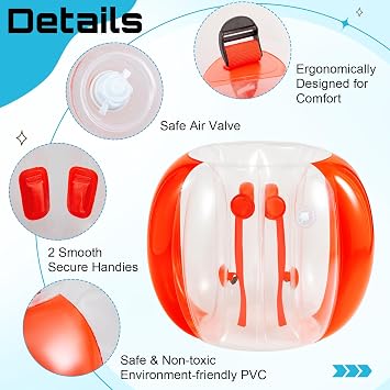 Silipull 2 Pcs 48 Inch Bumper Sumo Ball for Adults Inflatable Bounce Body Zorb Ball for Outdoor Team Gaming Play Bumper Bopper Balls for Garden, Yard, Park (Red, Blue)