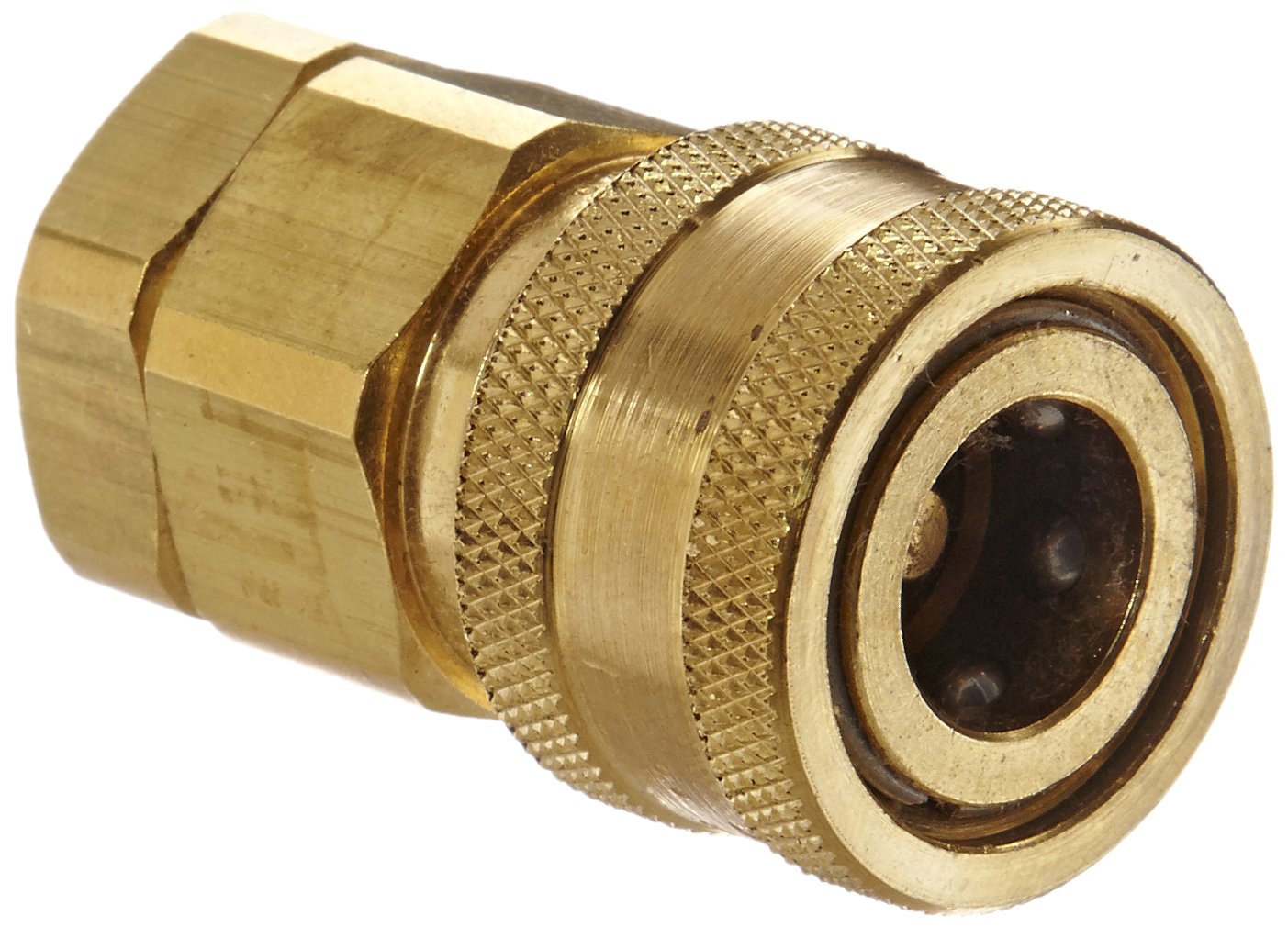 Snap-Tite BVHC4-4F Brass H-Shape Quick-Disconnect Hose Coupling, Sleeve-Lock Socket, 1/4" NPTF Female x 1/4" Coupling Size