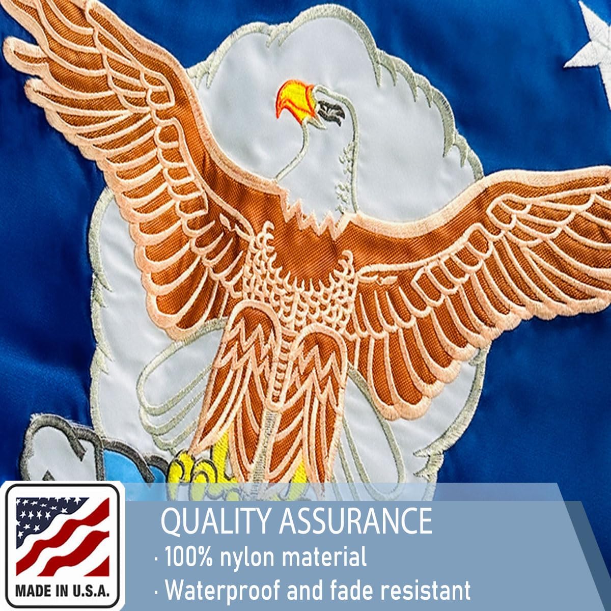 Embroidery Air Force Military Flags 3x5 Outdoor Heavy Duty Double Sided 340D Nylon Vivid Color Anti-Fading with 2 Brass Grommets for Outdoor Indoor Wall