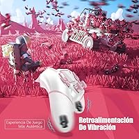 Vista 4 de AceGamer Paquete de 2 para controlador PS4, controlador inalámbrico para PS4/Pro/Slim/PC, con agarre antideslizante en ambos lados, conector