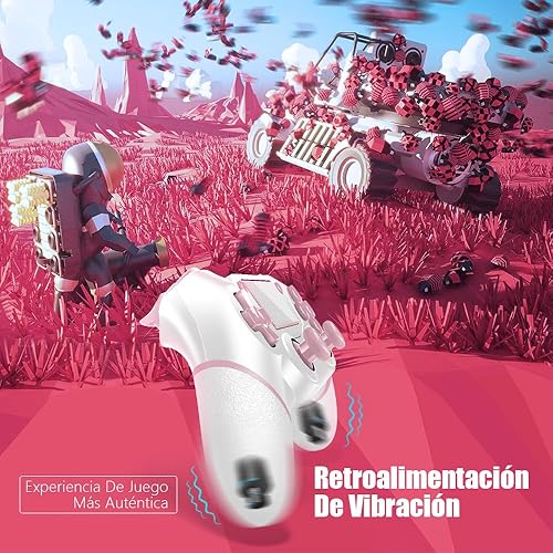 Vista 4 de AceGamer Paquete de 2 para controlador PS4, controlador inalámbrico para PS4/Pro/Slim/PC, con agarre antideslizante en ambos lados, conector