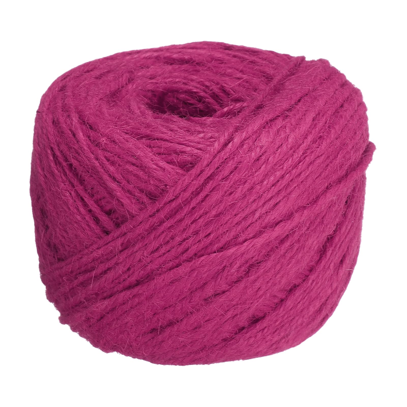 sourcing map Ficelle de jute naturelle de 100 m - 2 mm d'épaisseur - Pour bricolage, artisanat, emballage cadeau, décoration, jardinage, suspension de plantes, rouge rose