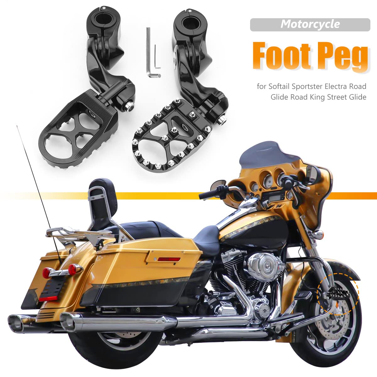 Highway Foot Pegs Rest Pedals For Harley Sportster Street Glide - Foto 8