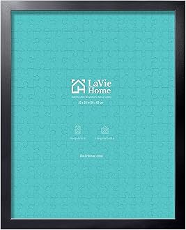 LaVie Home 20x25 Picture Frame Black, Puzzles Frame for Wall Decoration, Classic Black Minimalist Style Suitable for Decorating Houses, Offices, Hotels, Puzzles Posters Photos or Artwork（1 Pack）The Forest Stewardship Council