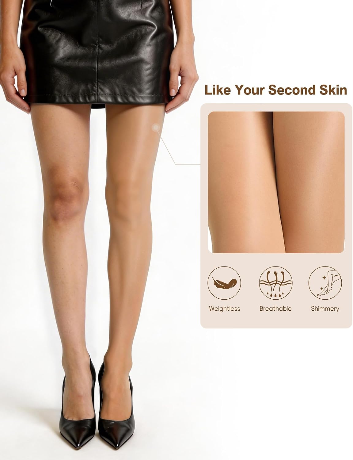 LABELLA 12D Super Shimmer Sheer Pantyhose for Women High Elastic Silky Oil Tights Glossy Shiny Dance Tights