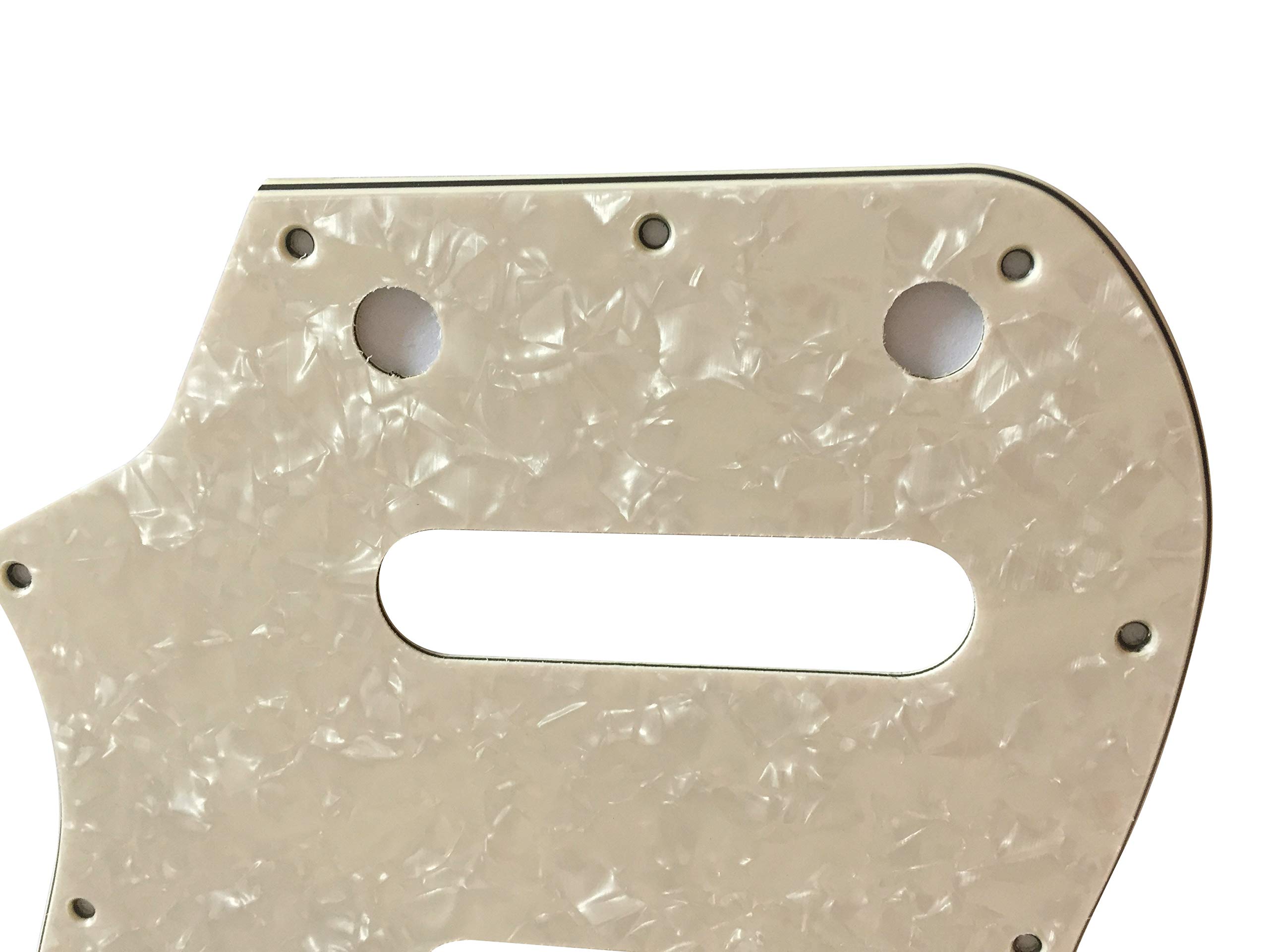 For Squier Vintage Modified Bass VI Guitar pickguard (4 Ply Ivory White Pearl)