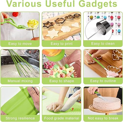Miniatura 3 de Kit de decoración de pasteles, suministros de decoración de pasteles, juego de suministros para hornear, puntas numeradas para pasteles, molde para