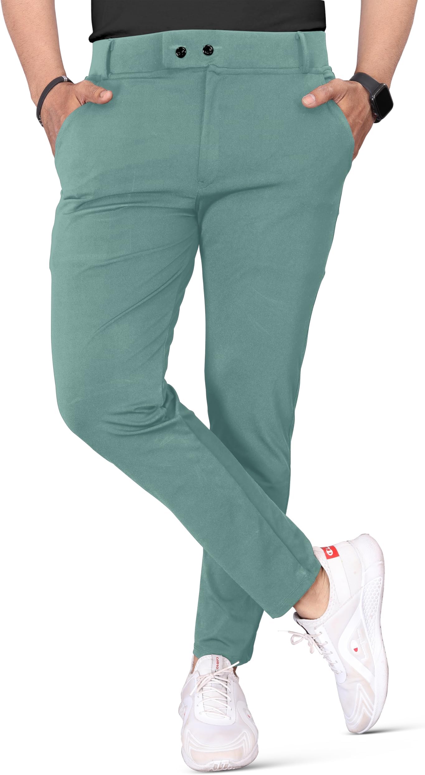 Mehrang Men's Stretchable Stretchable Formal Pant Trousers | Stylish Slim Fit Men's Wear Trousers for Office or Party | Polycotton Knitted Fabric