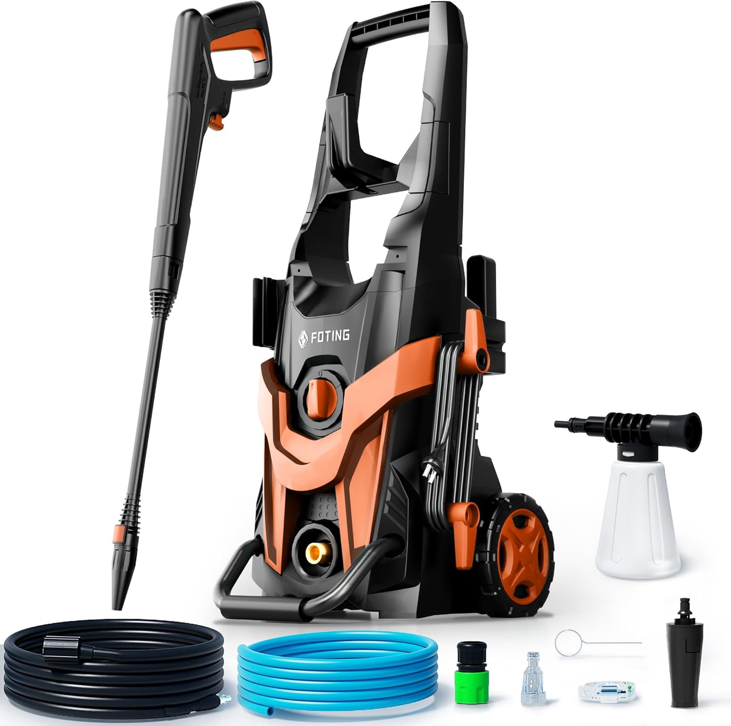 FOTING 高圧洗浄機 12MPa パワフル洗浄 コンパクト収納 簡単持ち運びタイヤ 標準付属品充実 二つハイパワーなノズル
💰15599円 → 8279円