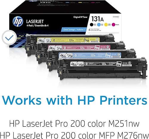 Miniatura 2 de HP Cartuchos de tóner 131A negro, cian, magenta y amarillo para impresoras HP | Funciona con serie de impresoras: LaserJet Pro 200 color M251,