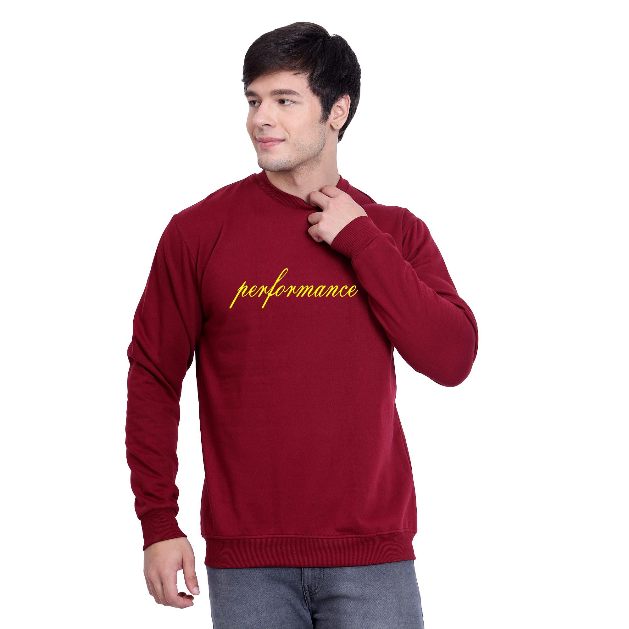 blue star shark Round Neck Performance Sweatshirt for Men | Plain Causal Solid Full-Sleeve Cotton Fleece Sweatshirt for Winter | Stylish Branded Casual Wear for Gym Warm Travel-picture-44