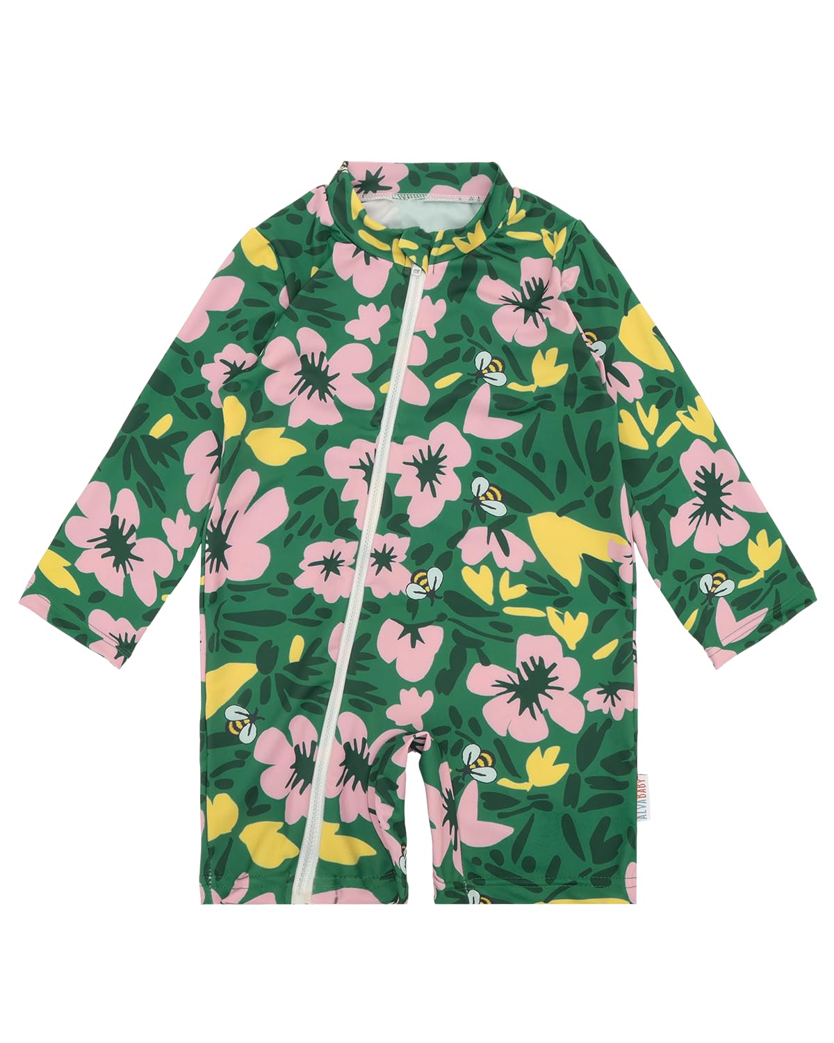 ALVABABY Baby Boy Girl Swimsuit UPF 50+ Sun Protection One Piece Swimwear Infant Toddler Bathing Suit Long Sleeved Full Zip