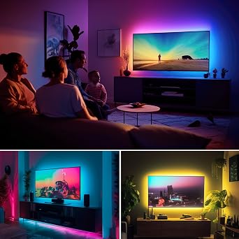 maylit 16.4 Ft ICRGB TV LED Backlight for 65-75 Inch Tvs | APP Control, Remote Control, Music Sync, USB Powered Bias Lighting for Gaming, Bedrooms and Home Theaters