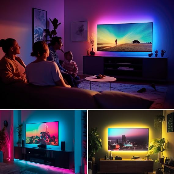 maylit 16.4 Ft ICRGB TV LED Backlight for 65-75 Inch Tvs | APP Control, Remote Control, Music Sync, USB Powered Bias Lighting for Gaming, Bedrooms and Home Theaters