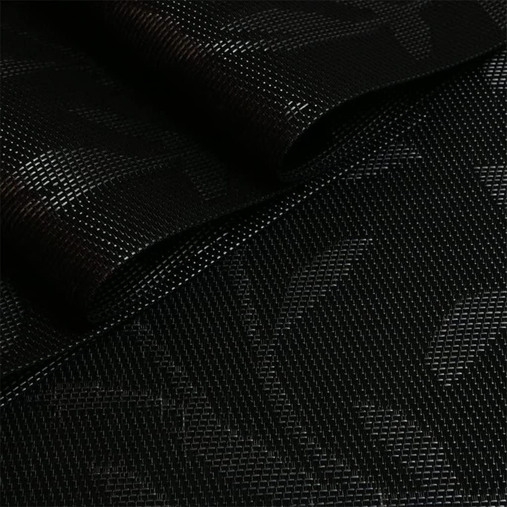 Black PVC Placemat Jacquard Table Mat Coffee Shop Non-Slip Hot Placemat Bowl Mat Coaster Table Mat Kitchen Accessories (Color : A Size : 30x45cm 4pcs)