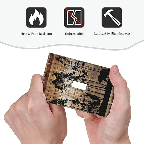 Vista 748 de Cubiertas decorativas de salida de estrella de mar playera, tablero de madera azul de concha de mar de 1 banda, decoración individual GFCI, placa