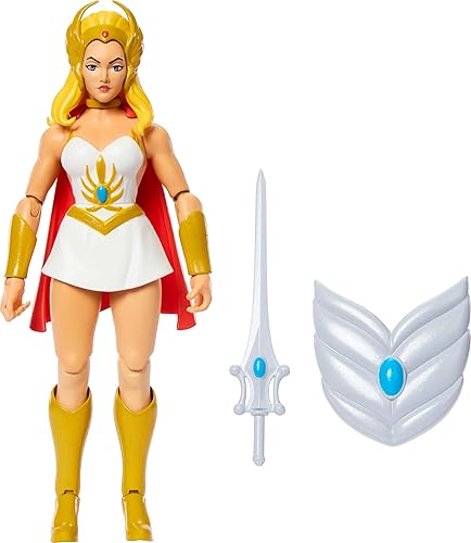 Masters of The Universe Origins Figura de acción She-Ra Cartoon Collection, 5.5 pulgadas, heroína de TV de los años 80, diseño detallado y