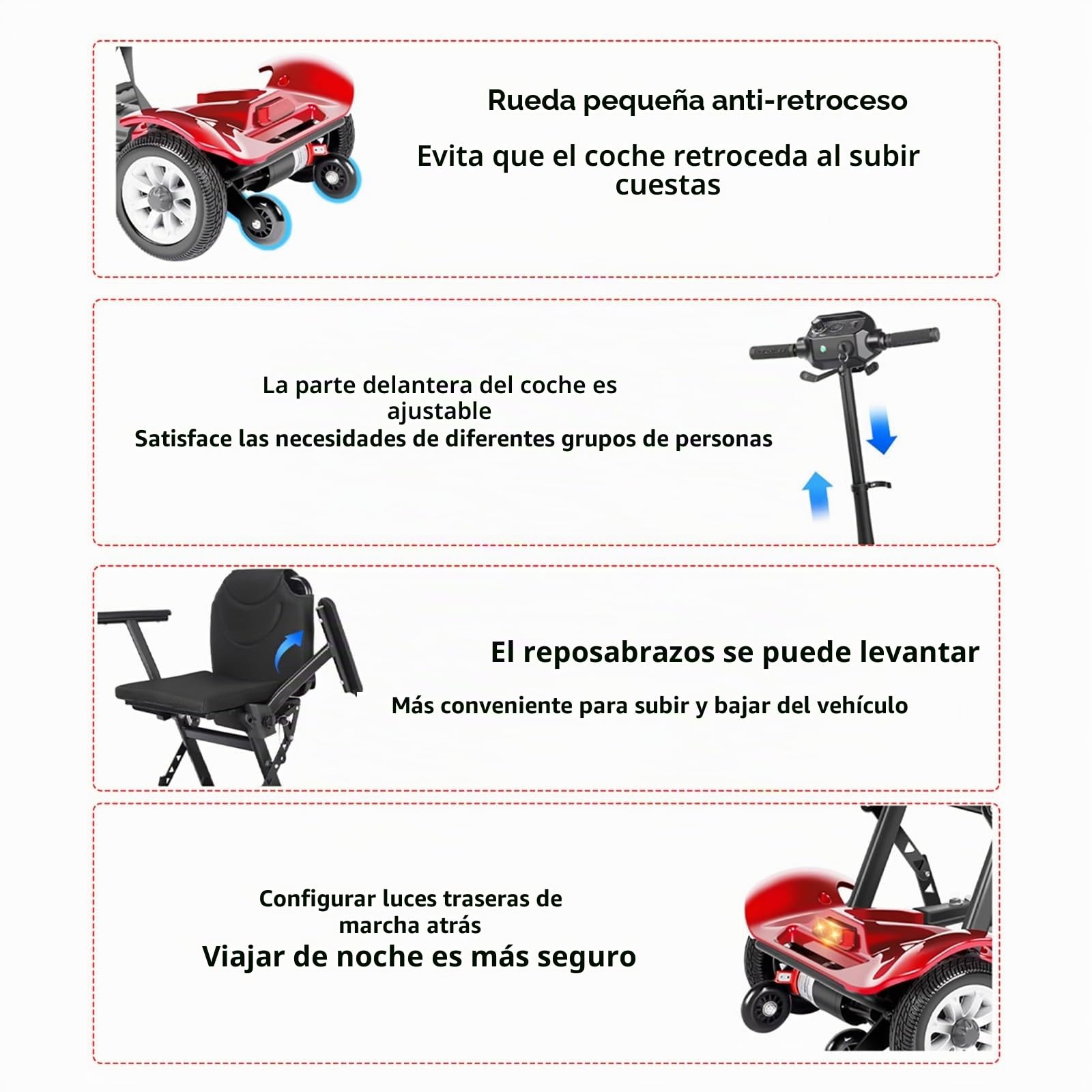 Scooter De Movilidad Para Adultos,Scooter De Movilidad De 4 Ruedas,Silla De Ruedas Eléctrica,Scooter De Movilidad Plegable,Scooters De Movilidad De 4 Ruedas,Con Asiento Y Cesta black