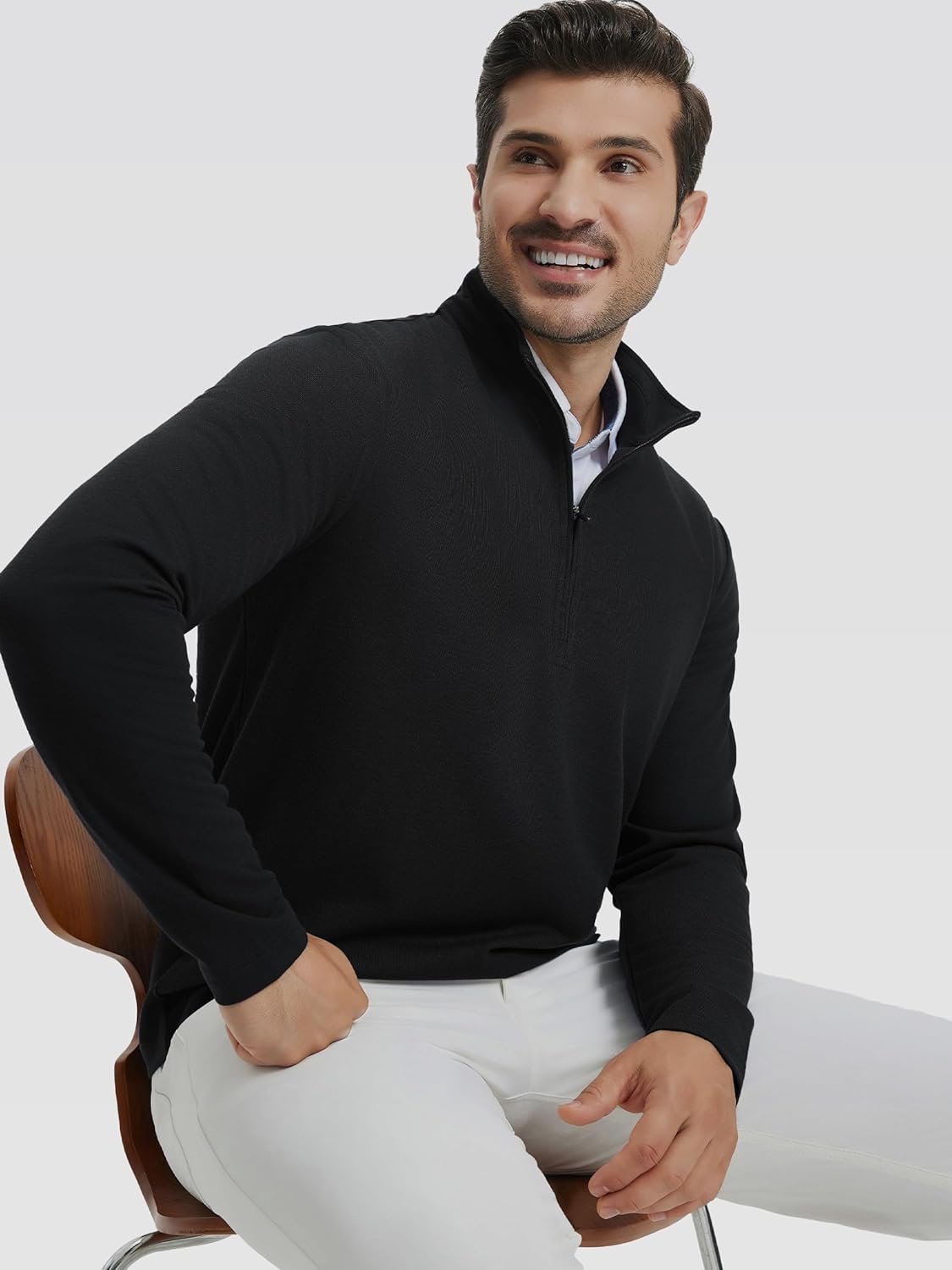 M MAELREG Quarter Zip Pullover Men Mock Neck Long Sleeve Performance Golf Athletic Pullover Half Zip Mens Sweatshirt - Image 3