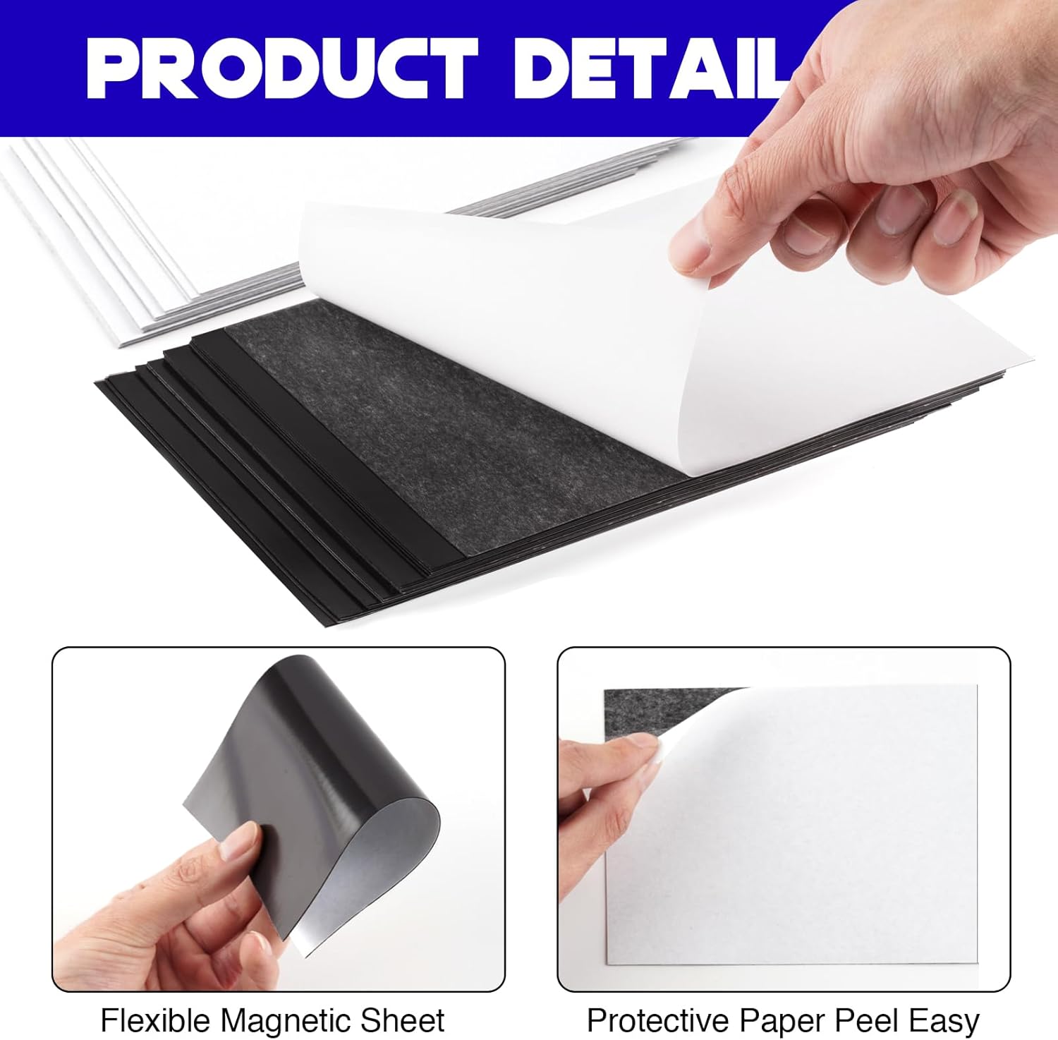 8X10 Picture Magnetic Sheets (Pack of 18),Cuttable Shaped Photo Magnet Sheets with Self Adhesive for Home/Classroom/Office