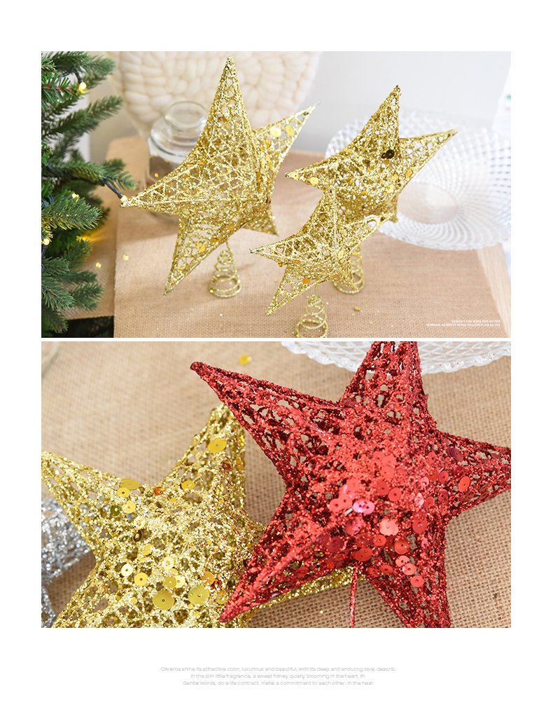 Amazon.co.jp: クリスマスツリートップ スター オーナメント 星